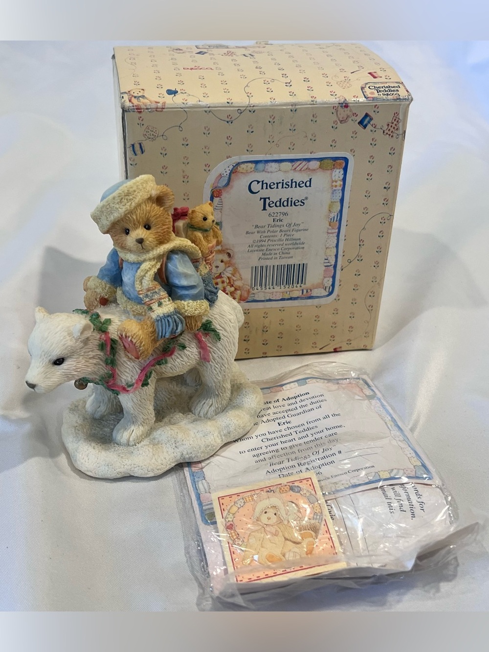 Vintage Cherished Teddies Eric Bear Tidings Of Joy #622796
